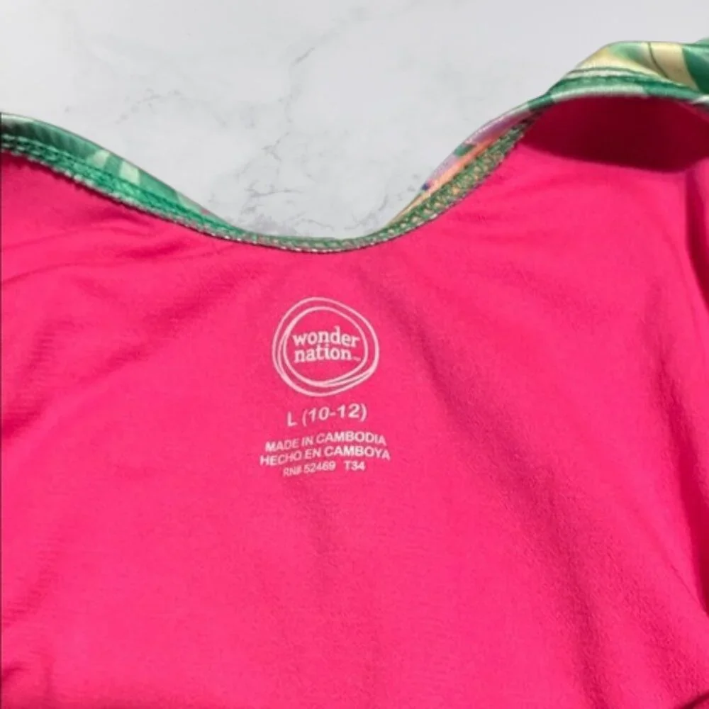Wondernation Girls Size 10/12 One Piece bathing suit